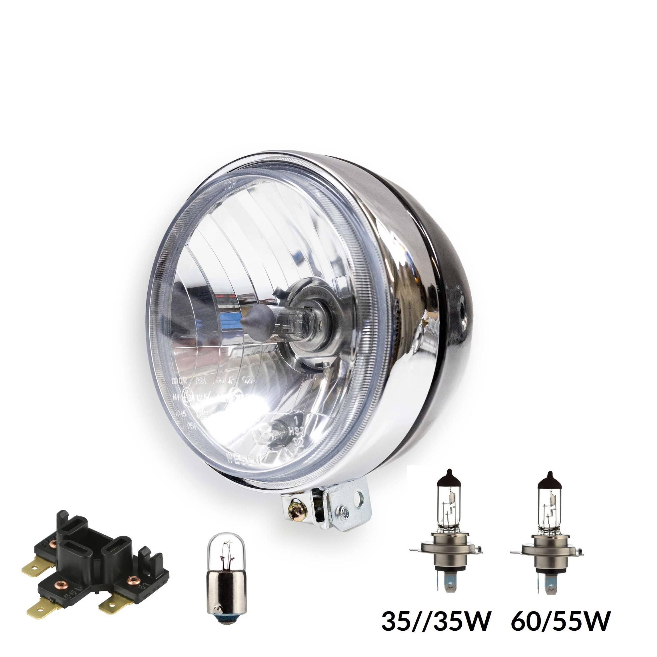 Scheinwerfer Kugellampe H4 Klarglas alte Ausführung für Simson S50 S51 S70