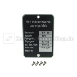 Tabliczki znamionowe, emblematy, naklejki