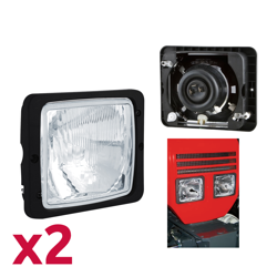 2x headlights H4 172x144mm for Fendt Case IH Zetor Mercedes 440-443 Atlas 1404