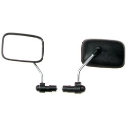 2x universal mirror for handlebars ø19mm square (right / left) for moped moped - short