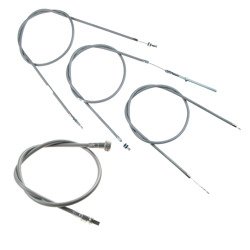Bowden cable set + speedometer cable for Adler M125 (4 pieces) - gray