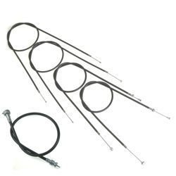 Bowden cable set + speedometer cable for DKW RT 175 (5 pieces) complete, Bowden cable black