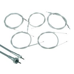 Bowden cable set + speedometer cable for NSU MAX Spezial (6 pieces) gray
