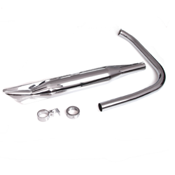 Exhaust system Exhaust for EMW R35 fishtail with sheet metal edges - chrome-plated