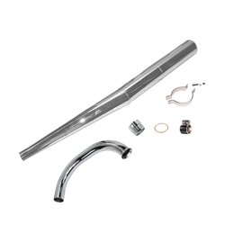 Exhaust system angled shape for MZ ETZ 251 301 - chrome-plated 1st quality
