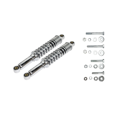 Pair of struts shock absorbers for Simson S50 S51 S70 S83 - 340mm, adjustable, chrome