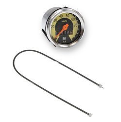 Speedometer ø48 (70 km / h) with opening + speedometer cable black for Simson KR51 SR4-2 / 3/4