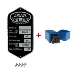 Type plate + punch number set 4mm + with 4 x grooved nails for Jawa 50 type 20