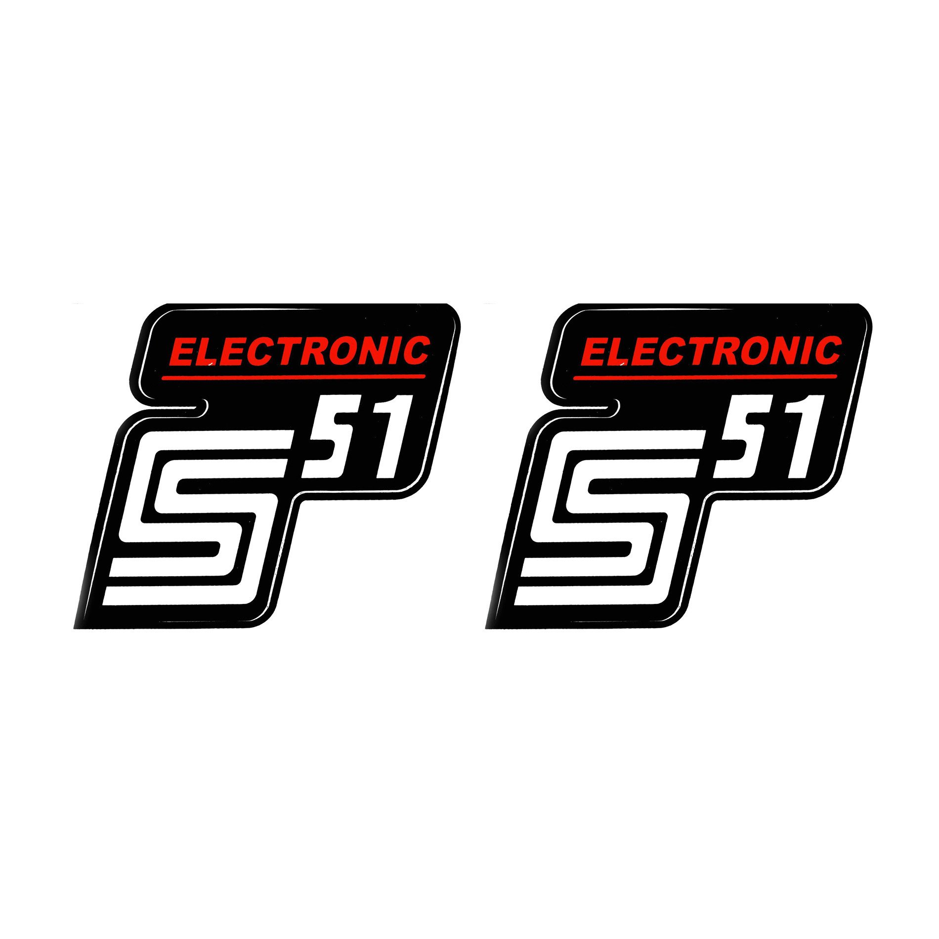 2x sticker for Simson S51 Electronic red-white