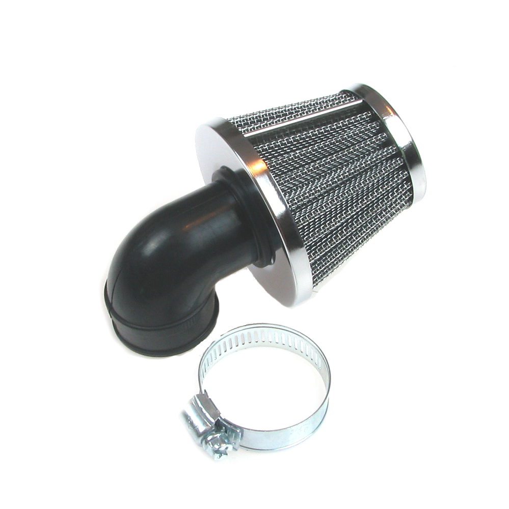 Tuning air filter for Simson S50 S51 S70 S83 KR51 - chrome (90 °, ø32 mm)   Ersatzteile für Simson \ SR50, SR80 \ Vergaser Ersatzteile für Simson \ S51,  S50 \