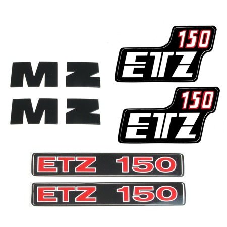 2x letters M + Z (black, corrugated) + 4x stickers suitable for MZ ETZ150