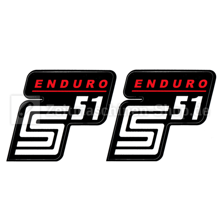 2x sticker for Simson S51 Enduro red-white | 1.Quality UV-resistant new