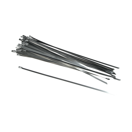 50x cable ties stainless steel 290 x 4.6 mm - self-locking