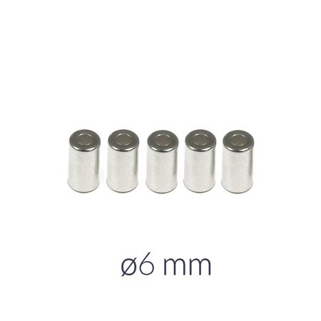 5x end cap for Bowden cable sleeve ø6 mm for moped motorcycle - end cap galvanized