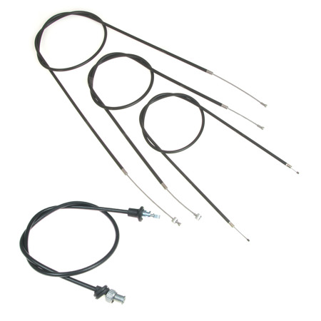Bowden cable set + speedometer cable for AWO tours (without adjusting screw) 4-part, black