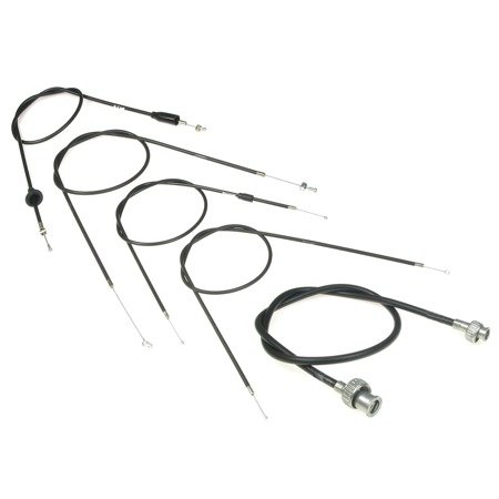 Bowden cable set + speedometer cable for MZ ETZ 250, ETZ251 ETZ301 (5 pieces)