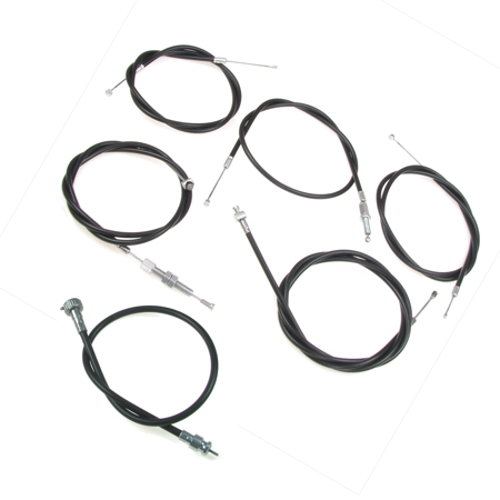 Bowden cable set + speedometer cable suitable for Horex Regina (6 pieces) black