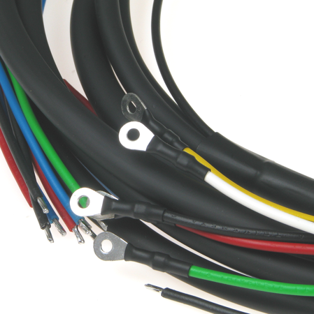 Cable harness for DKW NZ 250, NZ 350, NZ 500 with colored circuit diagram