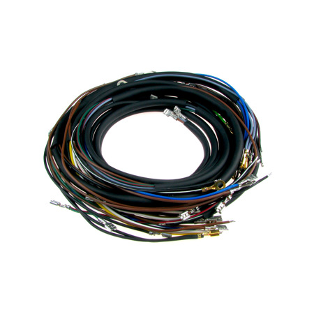 Cable harness for MZ ES 125, ES 150 with flashing light - plug contact (with circuit diagram)