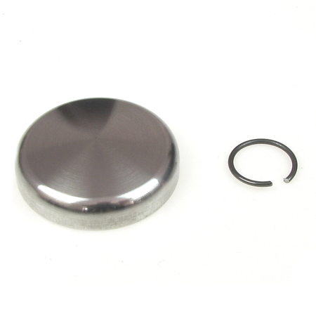Cover cap (left) without cutout, aluminum + snap ring suspension for AWO tours