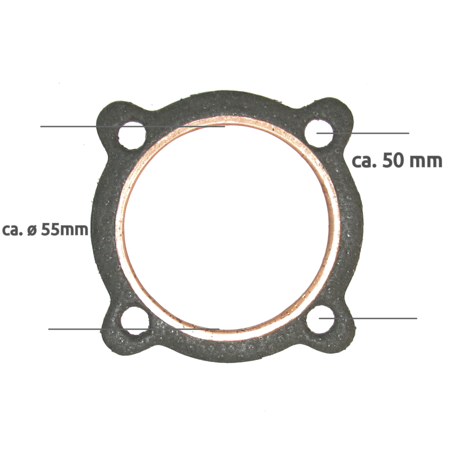 Cylinder head gasket for MZ RT 125/1 125/2 - head gasket with copper burner ring