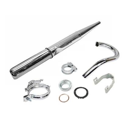 Exhaust system complete ø28mm chrome-plated with dent for Simson S50 S51 S70 Enduro