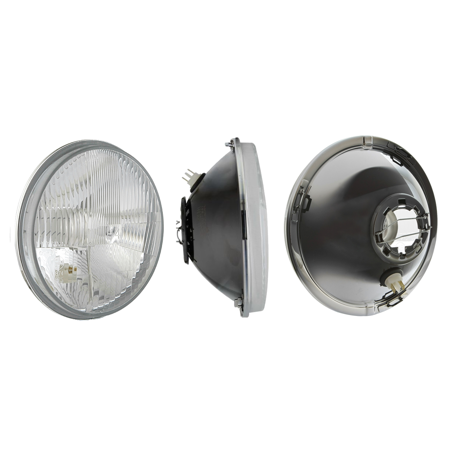 Headlights (flat glass) + sealing cap + bulbs for MZ ETZ, TS