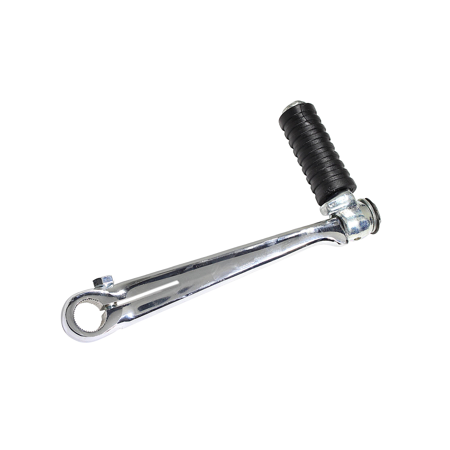 Kick starter lever suitable for MZ ETZ 125 150 - chrome, foldable including rubber