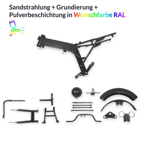 Powder coating service frame parts MZ ETZ in RAL color of your choice