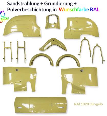 Powder coating service sheet metal parts - Simson KR51 Schwalbe in RAL color of your choice