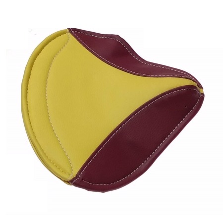 Saddlecloth seat cover for Simson SR2 SR2E (1st quality) - yellow / bordeaux