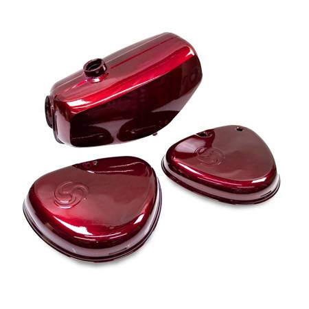 Tank set (with logo) for Simson S51 S50 S70 - bordeaux Candy