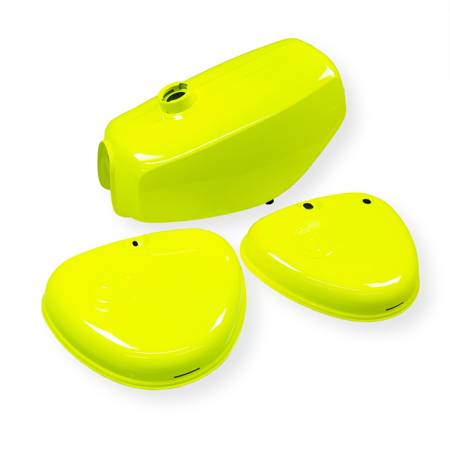 Tank + side cover set (with swirl logo) for Simson S50 S51 - neon yellow