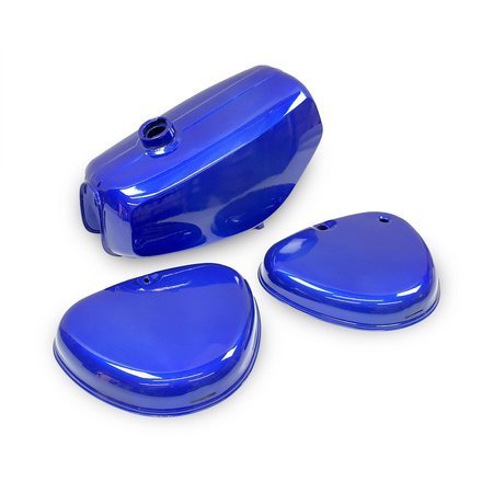Tank + side cover (without swirl logo) set for Simson S50 S51 S70 - blue candy
