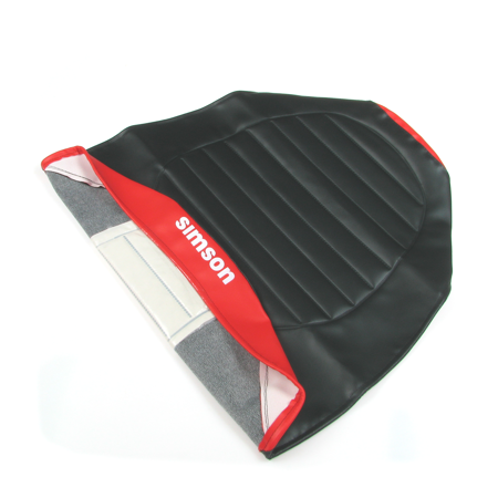 Textured seat cover suitable for Simson SR50 SR80 S53 S83 - black red