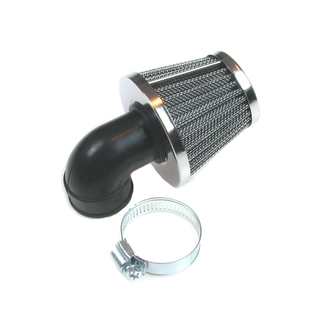 Tuning air filter for Simson, Hercules, Moped Moped Mokick - chrome (90 °, ø35 mm)