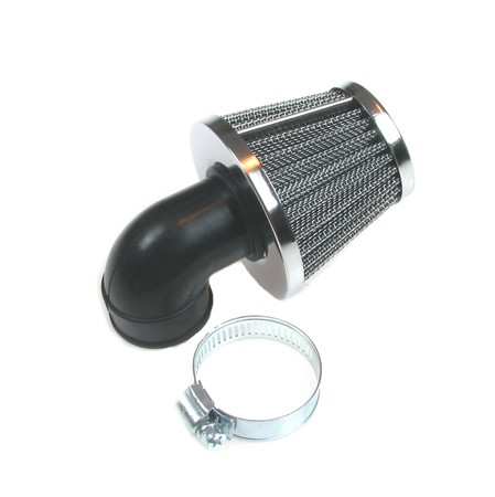 Tuning air filter for Simson, Hercules, Moped Moped Mokick - chrome (90 °, ø38 mm)