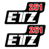 2x sticker MZ ETZ 251 side cover red-white | 1.Quality UV-resistant new