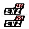 2x sticker MZ ETZ 251 side cover white-red | 1.Quality UV-resistant new