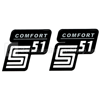 2x sticker for Simson S51 Comfort silver-white | 1.Quality UV-resistant new