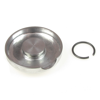 Cover cap (right) with cutout, aluminum + snap ring suspension for AWO tours