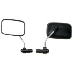 2x Universal Spiegel für Lenker ø19mm eckig (rechts/links) für Moped Mofa - kurz