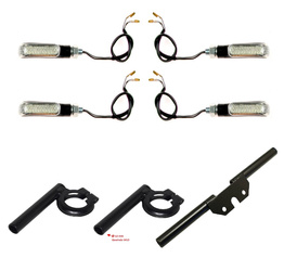 SET Blinkerträger + Blinker LED Zylinder Form 12V für Simson S50 S51 S70 schwarz