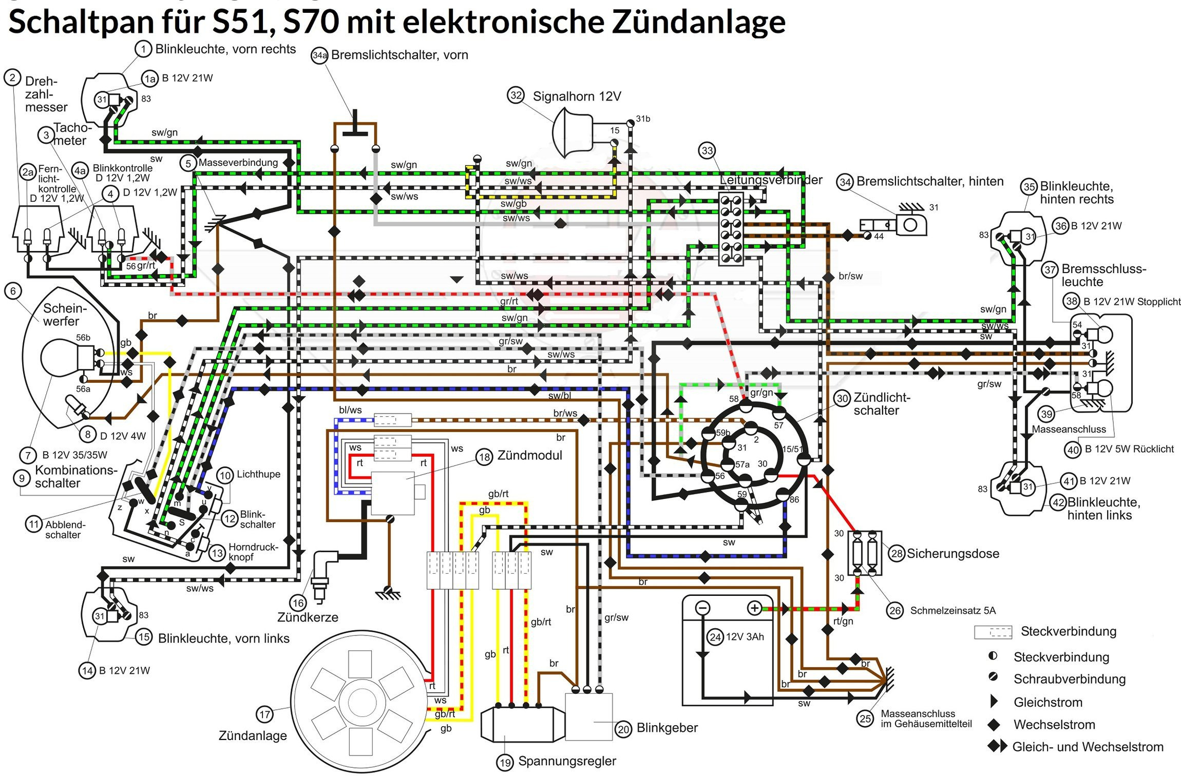 Zundanlage Elektronische 12v E Zundung Cdi Fur Simson S51 S53 S70 Sr50 Kr51 2 139 90