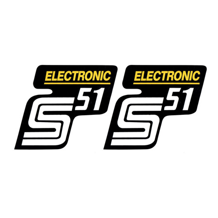 2x Aufkleber für Simson S51 ELECTRONIC gelb-weiß | 1.Qualität UV-beständig neu