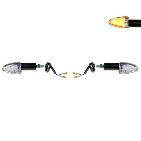 2x Blinker LED M8x1,25 12-LED vorne / hinten für ATV Roller Motorrad (E-geprüft)