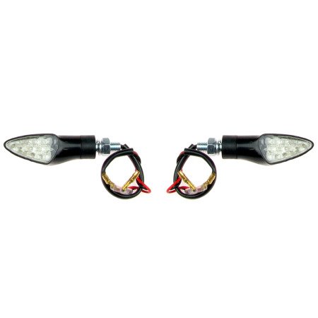 2x Blinker LED M8x1,25 12-LED vorne / hinten für Simson S51 - Karbon (E-geprüft)