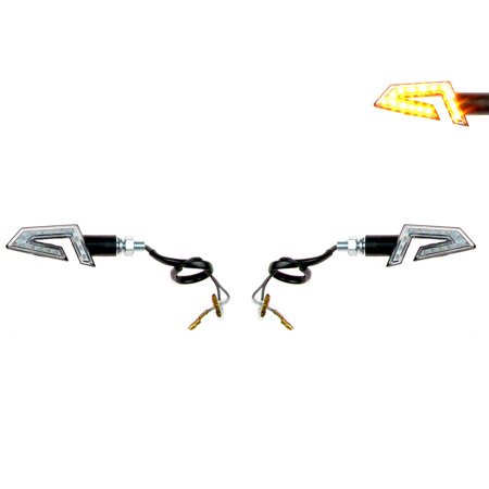 2x Blinker LED M8x1,25 15-LED für ATV Quad Roller Tuning - schwarz (E-geprüft)