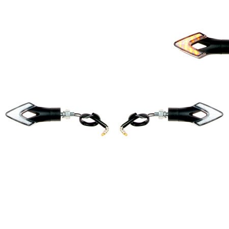 2x Blinker LED M8x1,25 7-LED vorne / hinten für ATV Roller Tuning (E-geprüft)