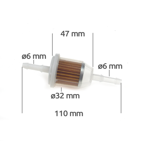 Benzinfilter groß Papierfilter ø6mm passend für MZ 125 SM SX RT MODELLE ab BJ00